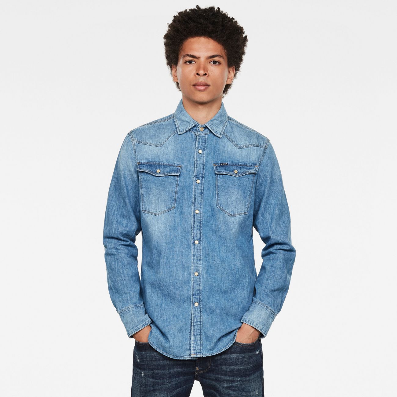 CAMICIE Uomo G-STAR D12697 D013 - 3301 SHIRT 071 MEDIUM AGED - TNT  Jeanswear Research