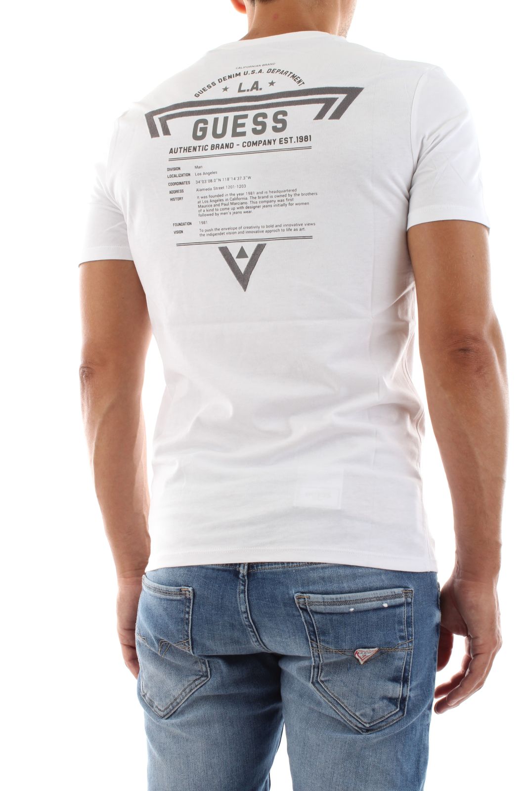 T-SHIRT Uomo GUESS M1YI59 1Z311 DEPARTMENT TEE G011 PURE WHITE - TNT  Jeanswear Research