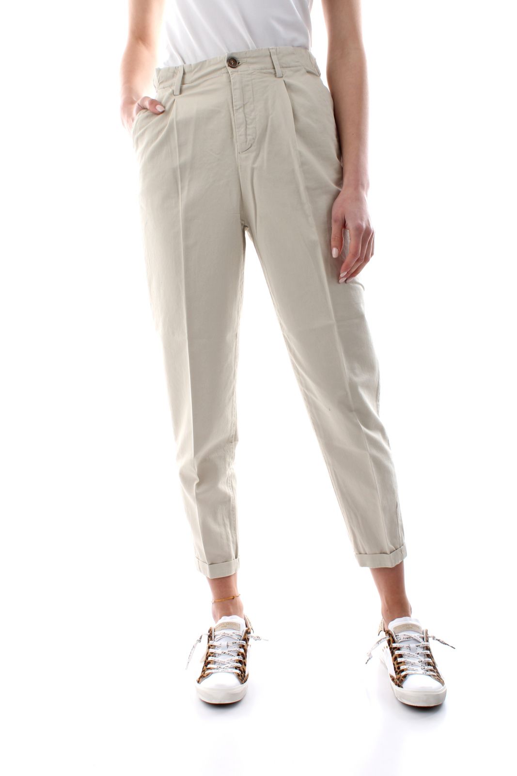 PANTALONI Donna 40WEFT NEVE 6421/7160 W1725 ECRU - TNT Jeanswear Research