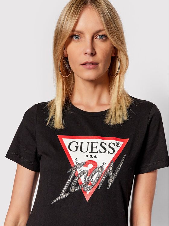 T-SHIRT Donna GUESS W2RI07 I3Z11 JBLK - TNT Jeanswear Research