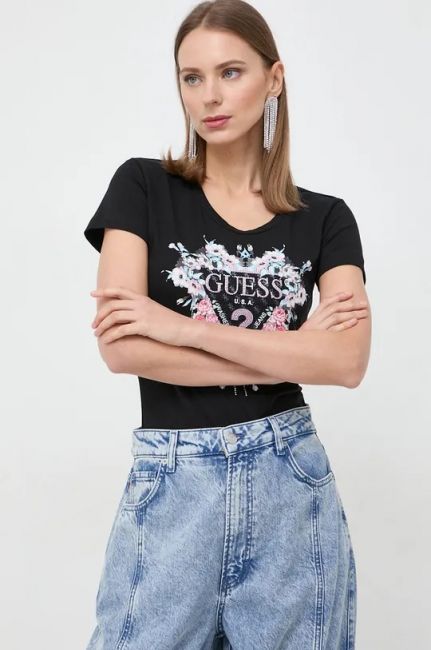 T-SHIRT Donna LEVIS A0458 0004 GRAPHIC JORDIE BW FILL CLOUDS 